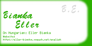 bianka eller business card